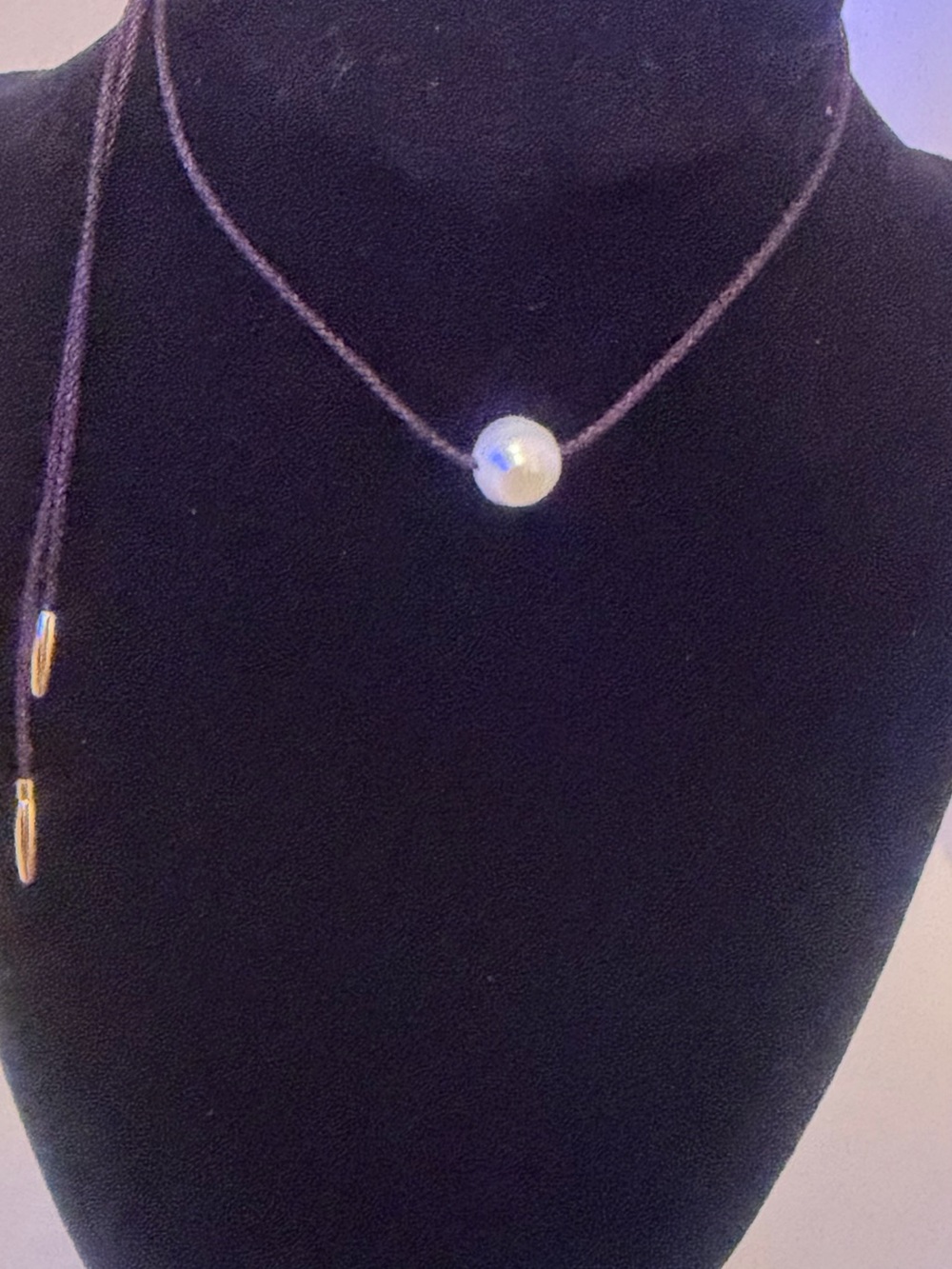 Roxanne Assoulin Brown Cord Pearl Choker Necklace - Picture 7 of 12